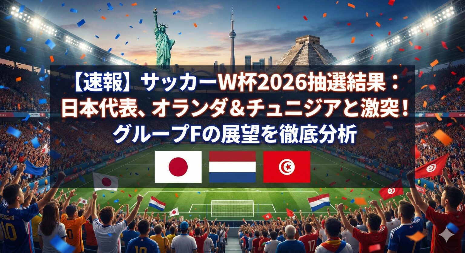 【速報】サッカーW杯2026抽選結果:日本代表、オランダ&チュニジアと激突!グループFの展望を徹底分析 | おいしe!生活